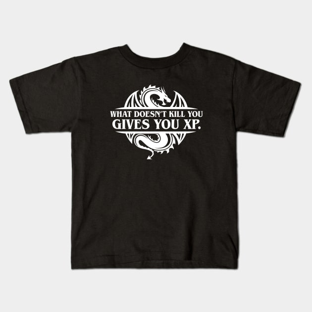 Dragon What Doesnt Kill You Give You Experience Tabletop RPG Addict Kids T-Shirt by pixeptional